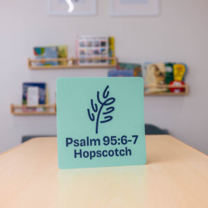 Step Into Praise - Psalm 95:6-7 Hopscotch Floor Sticker Graphic